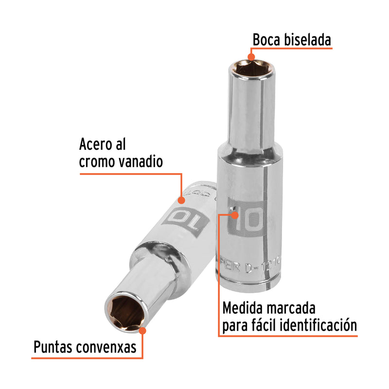Dado de 6 puntas, cuadro 1/2" de 10mm..