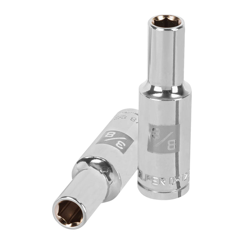 Dado de 6 puntas, largo, cuadro 1/2" de 3/8"