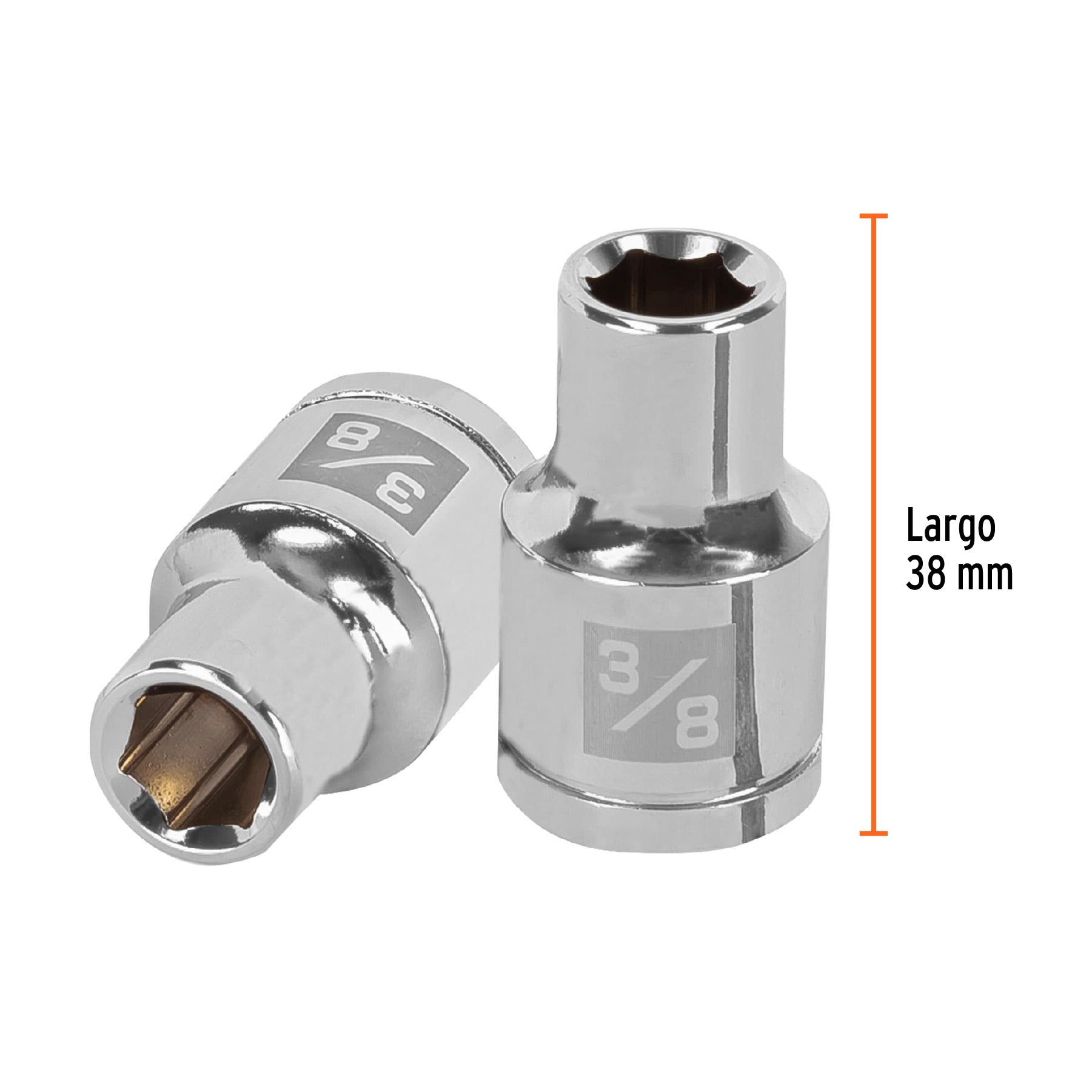Dado de 6 puntas, cuadro 1/2" de 3/8"