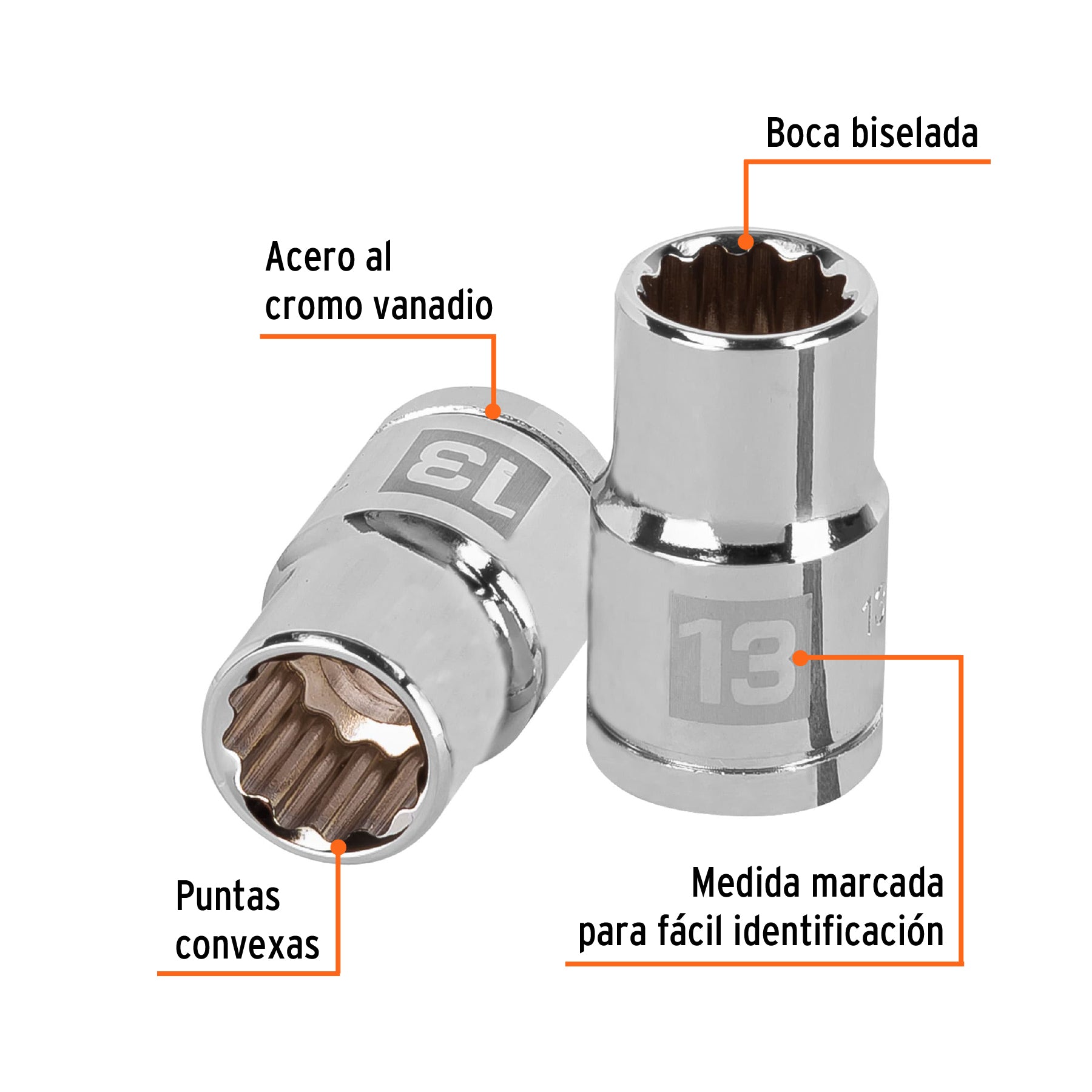 Dado de 12 puntas, cuadro 1/2" de 13mm