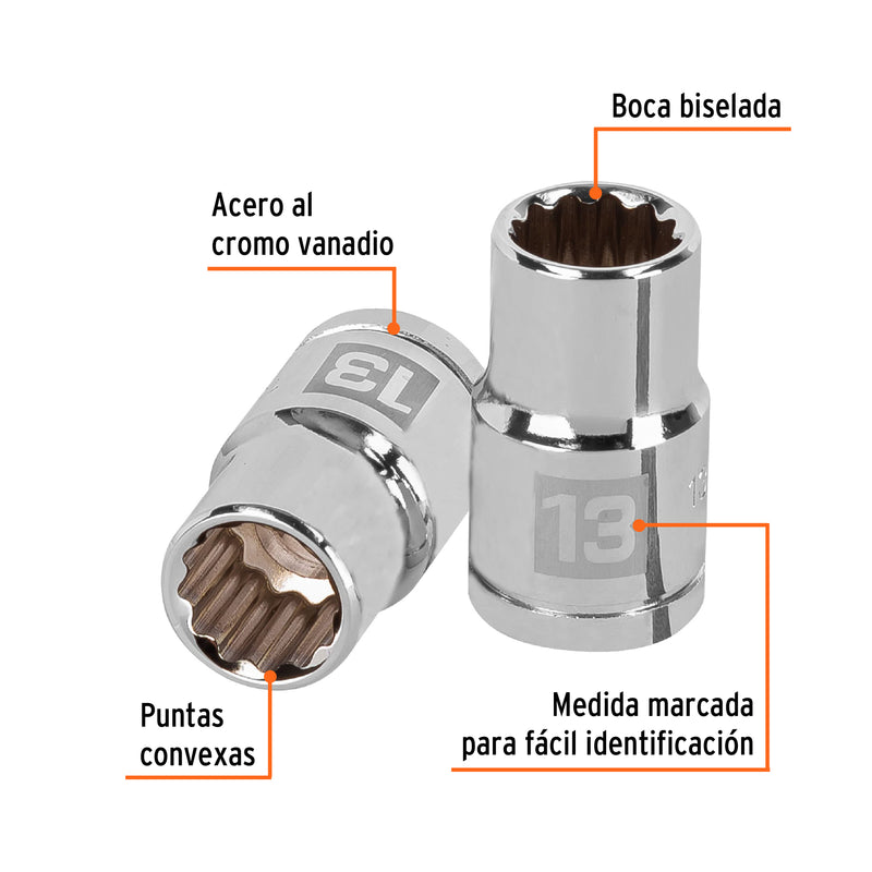 Dado de 12 puntas, cuadro 1/2" de 13mm