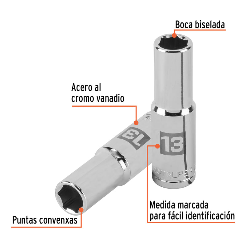 Dado de 6 puntas, cuadro 1/2" de 13mm..