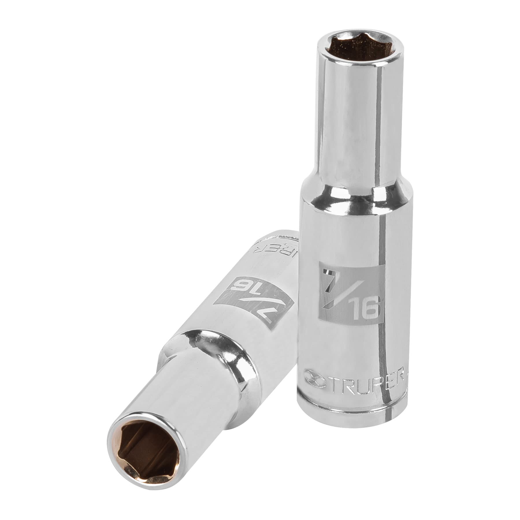 Dado de 6 puntas, largo, cuadro 1/2" de 7/16"