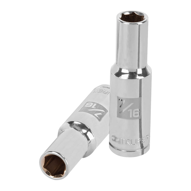 Dado de 6 puntas, largo, cuadro 1/2" de 7/16"