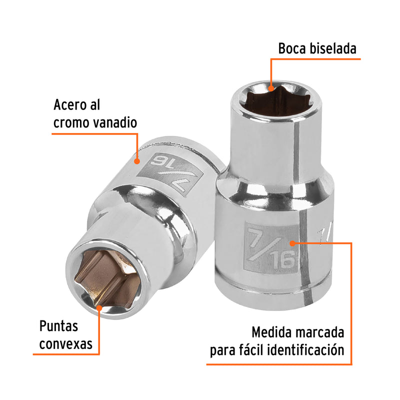 Dado de 6 puntas, cuadro 1/2" de 7/16"
