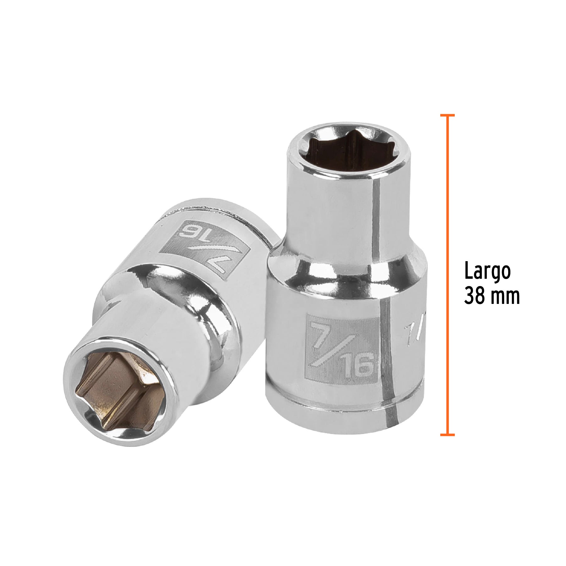 Dado de 6 puntas, cuadro 1/2" de 7/16"