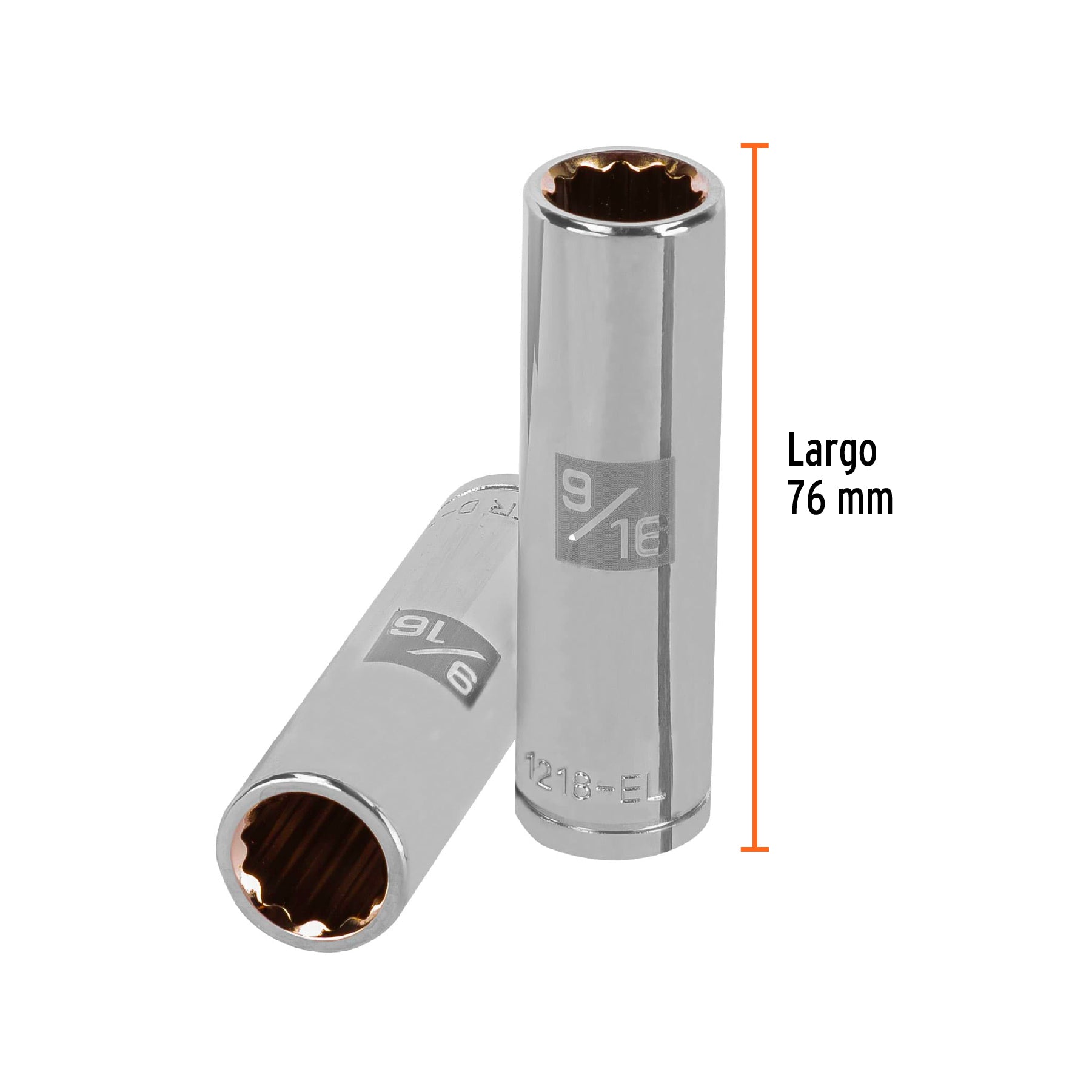 Dado de 12 puntas, largo, cuadro 1/2" de 9/16"