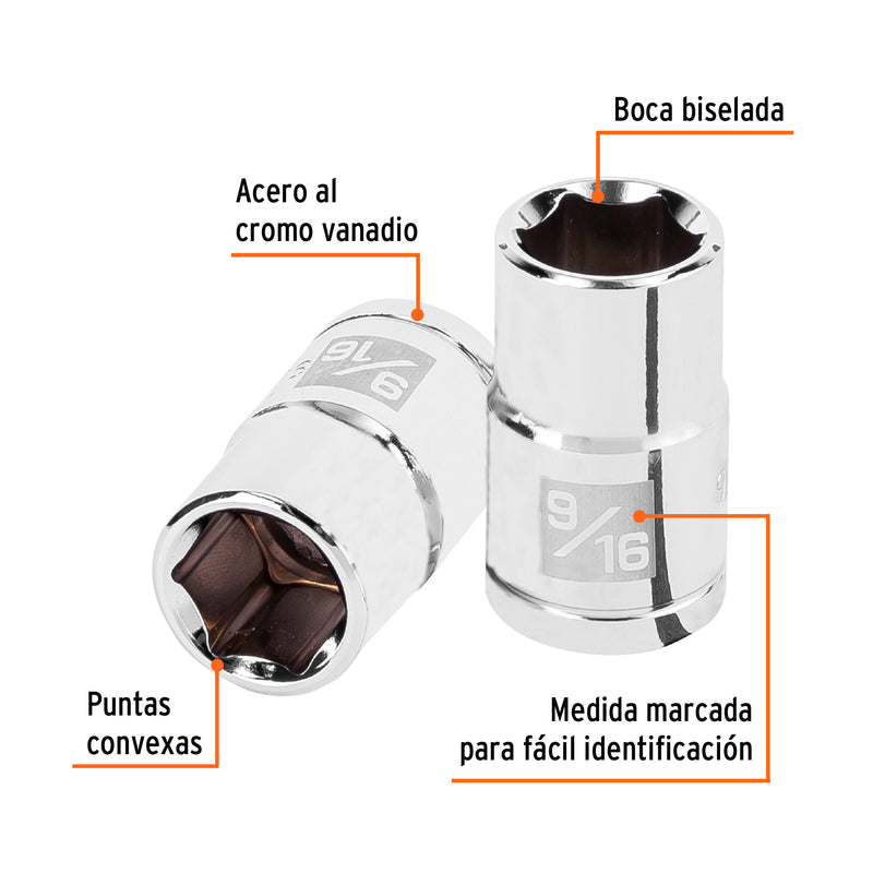 Dado de 6 puntas, cuadro 1/2" de 9/16"