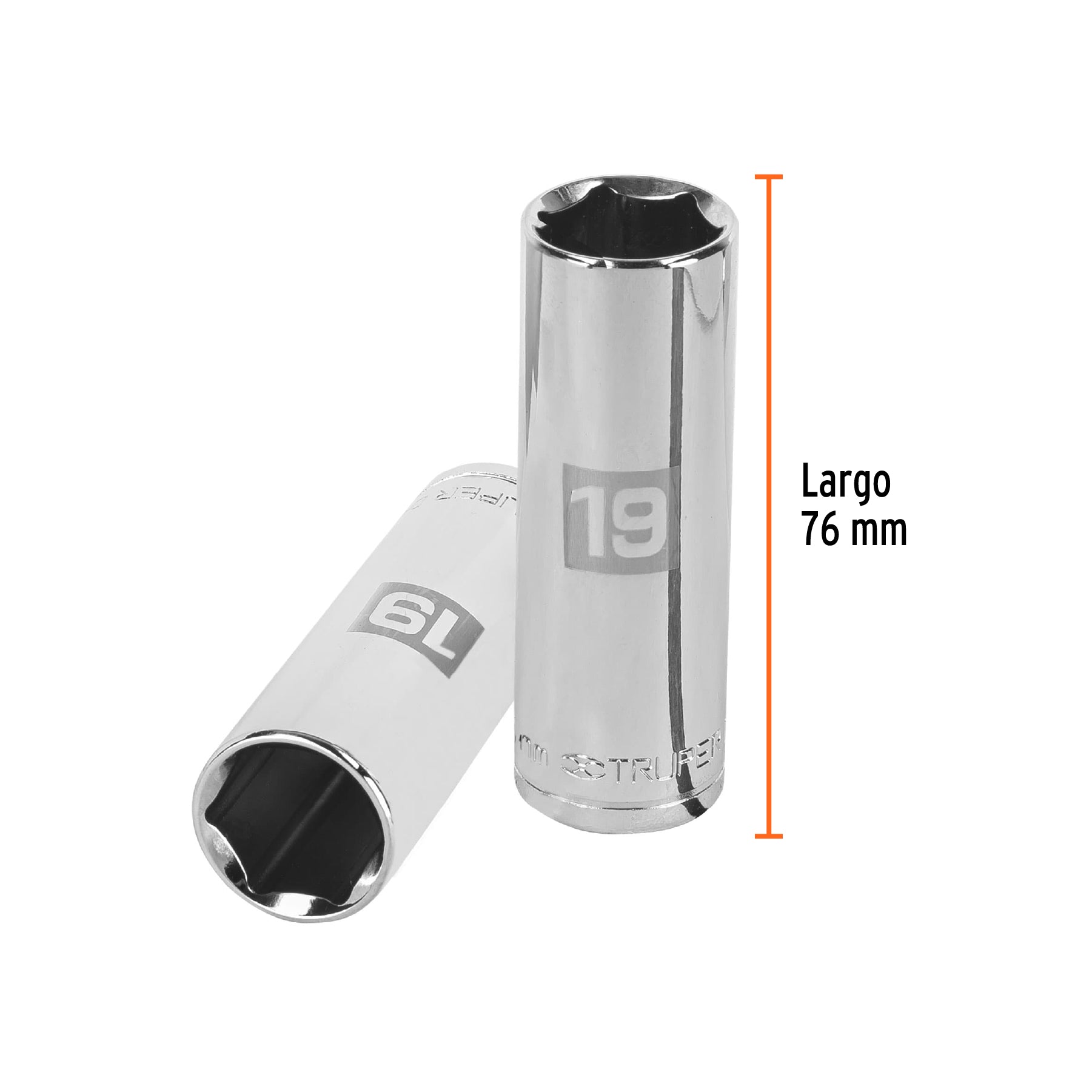Dado de 6 puntas, cuadro 1/2" de 19mm..