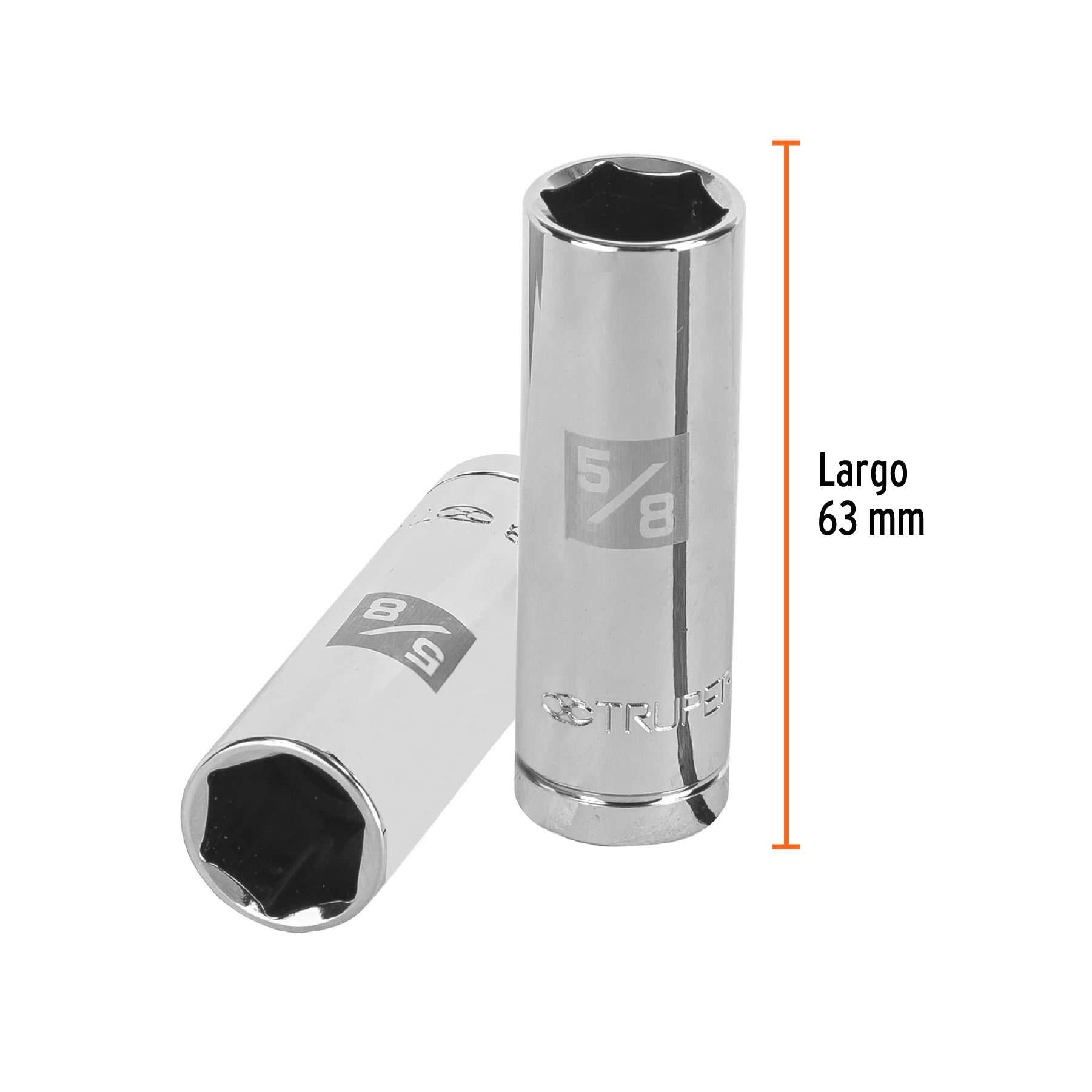 Dado de 6 puntas largo para bujía cuadro 1/2" standard 5/8"