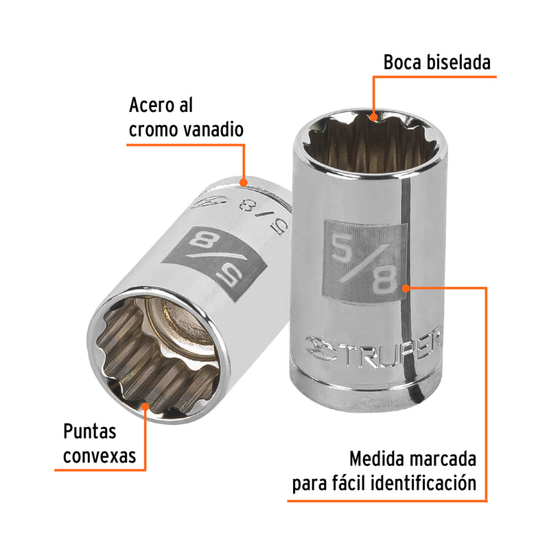 Dado de 12 puntas, cuadro 1/2" de 5/8"