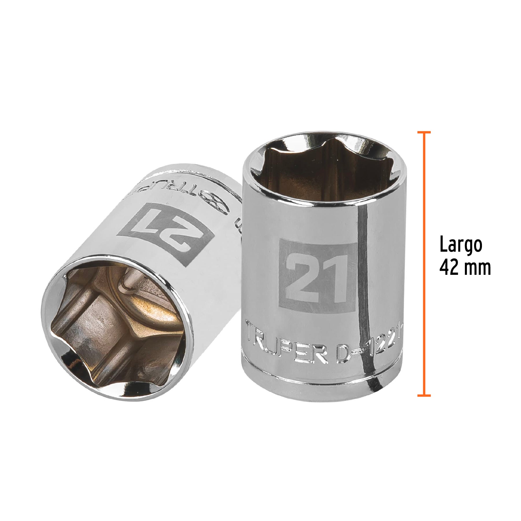 Dado de 6 puntas, cuadro 1/2" de 21mm