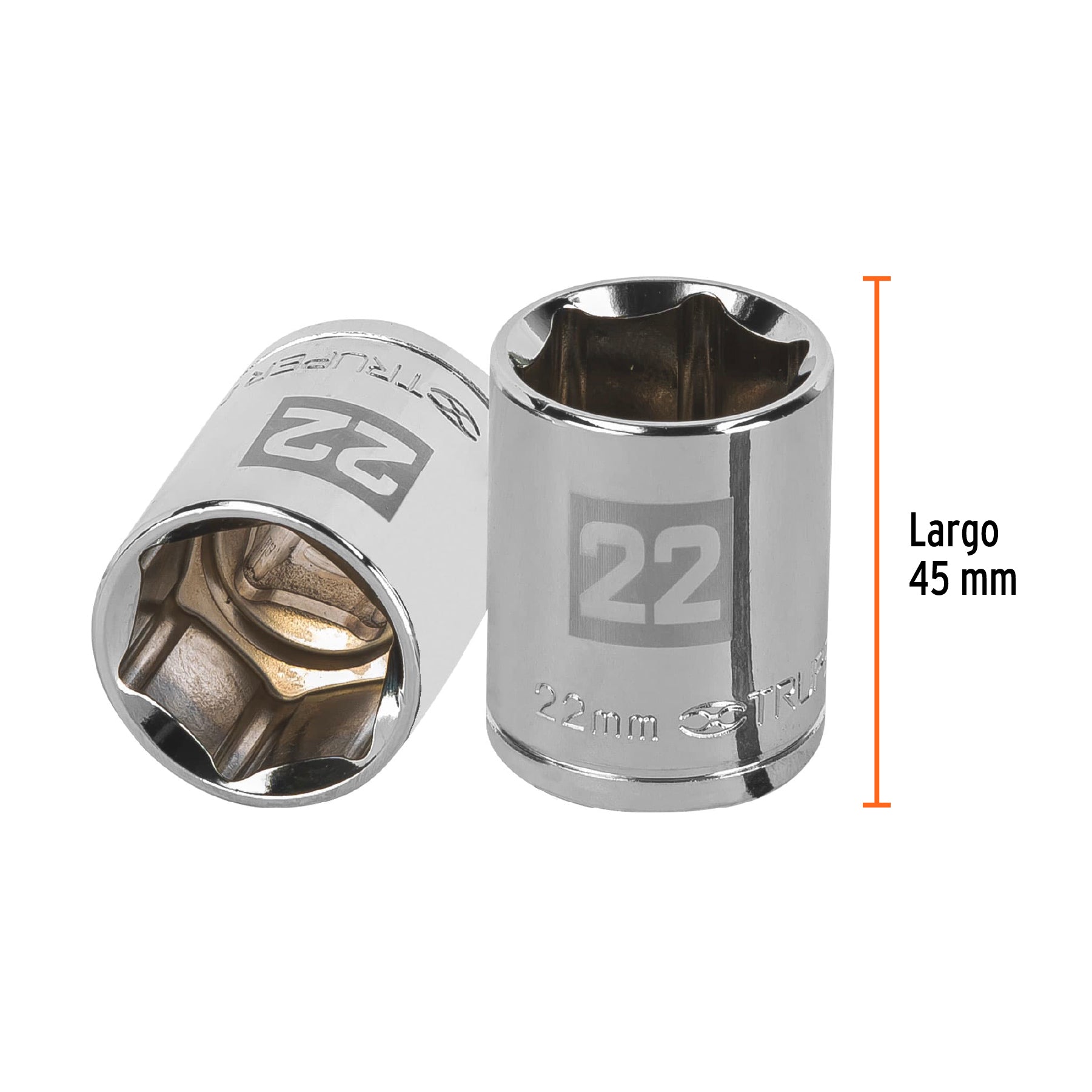 Dado de 6 puntas, cuadro 1/2" de 22mm