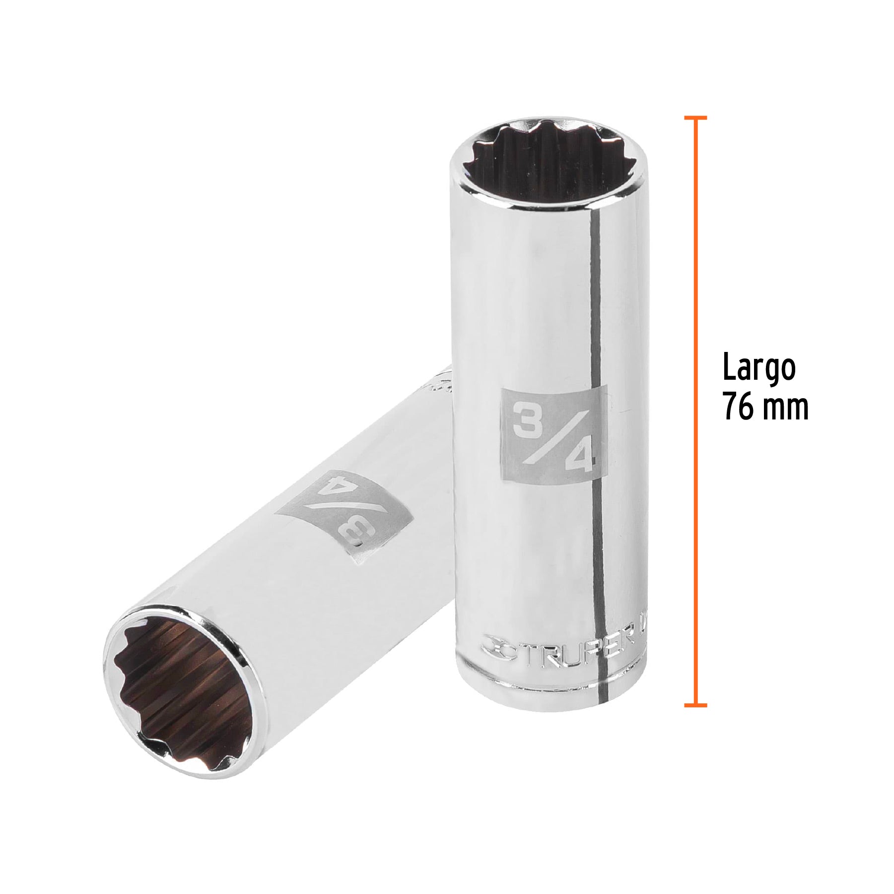 Dado de 12 puntas, largo, cuadro 1/2" de 3/4"
