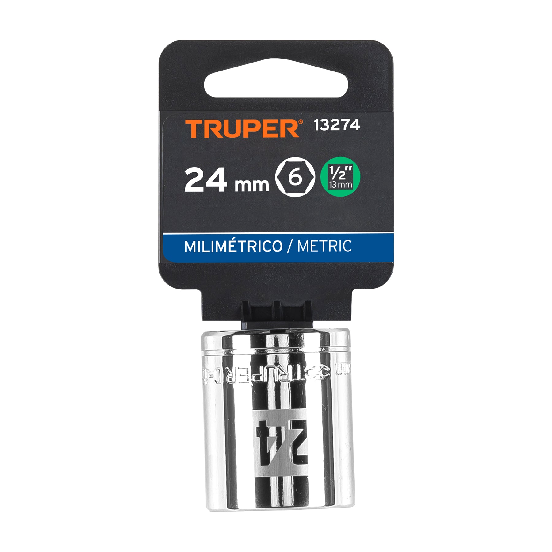 Dado de 6 puntas, cuadro 1/2" de 24mm