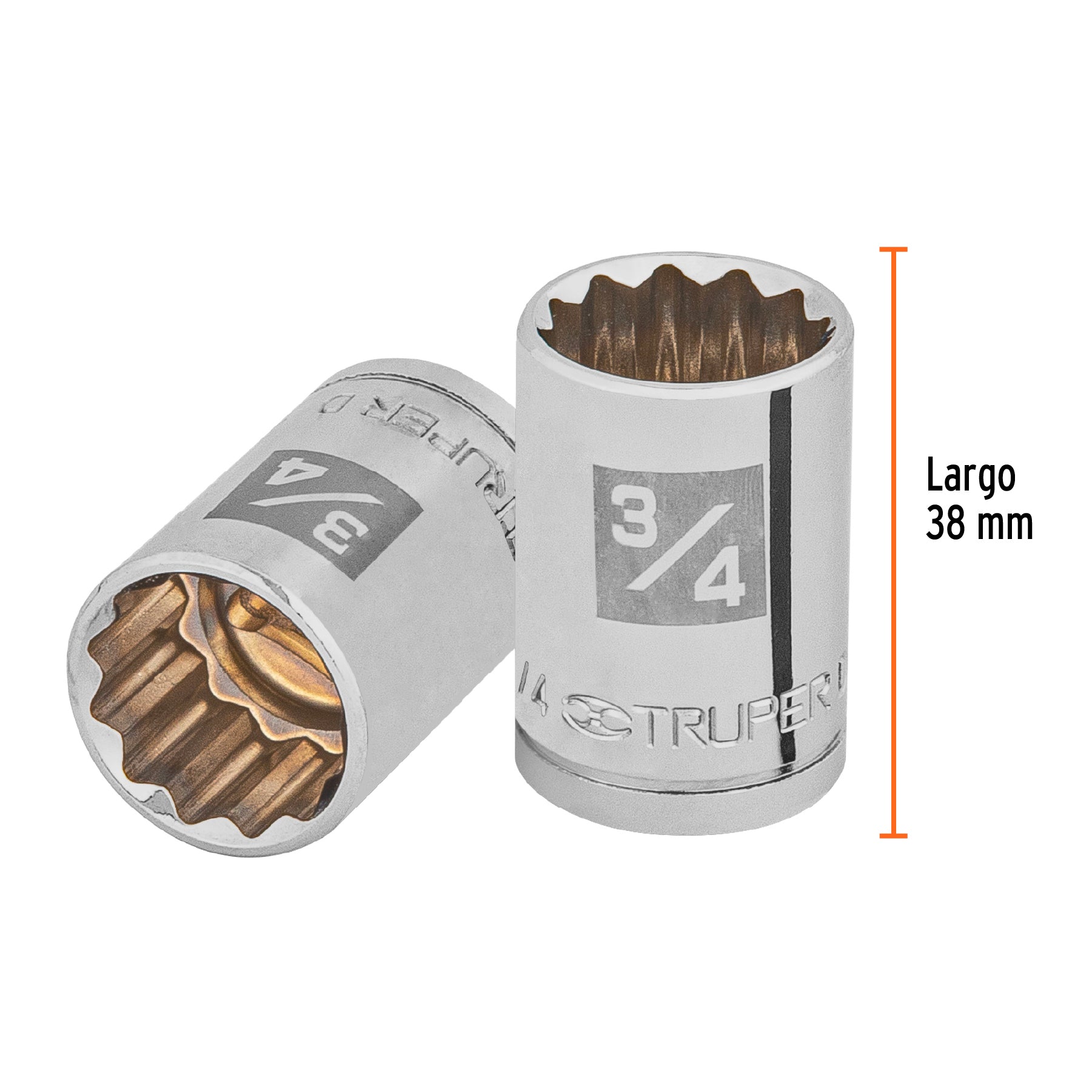 Dado de 12 puntas, cuadro 1/2" de 3/4"