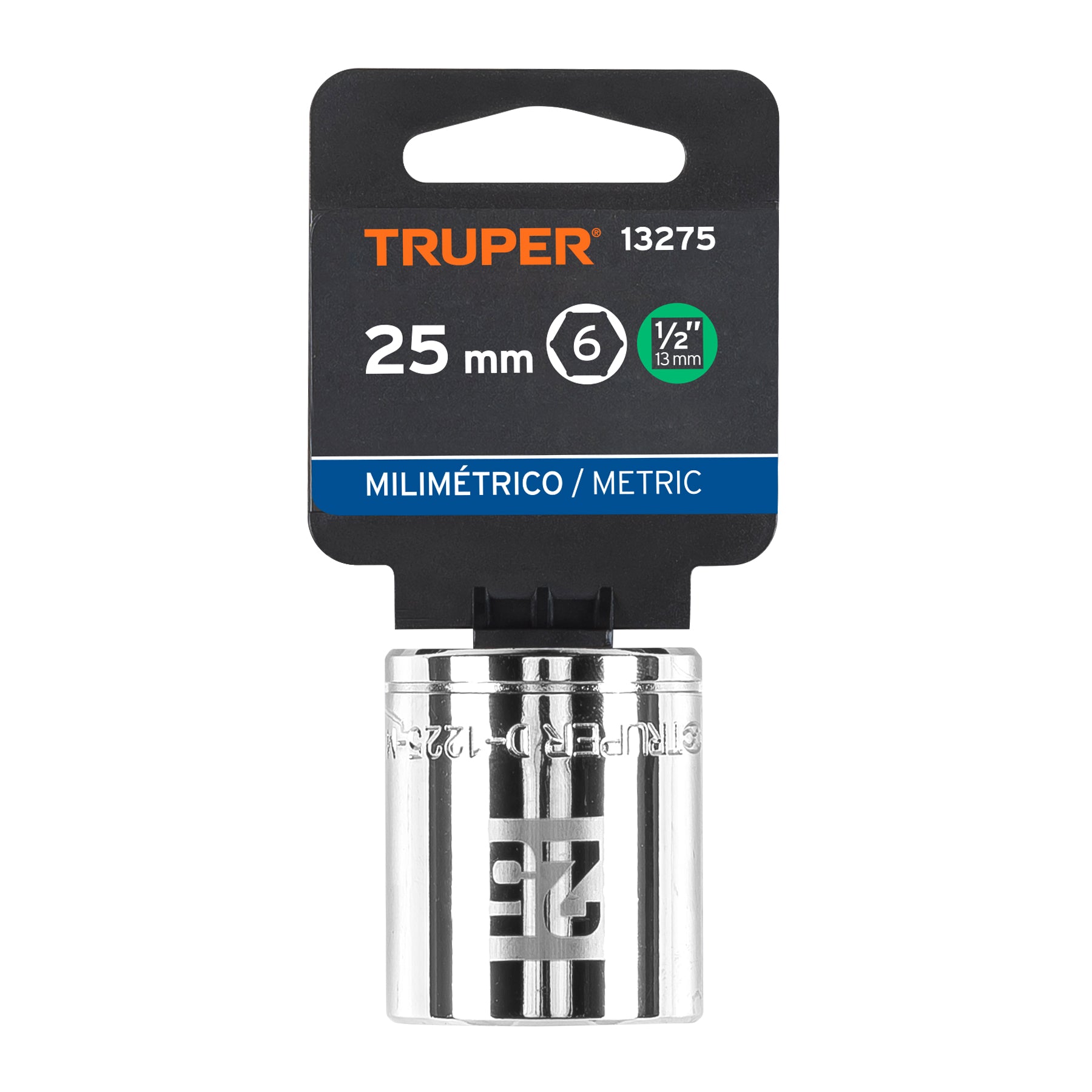 Dado de 6 puntas, cuadro 1/2" de 25mm