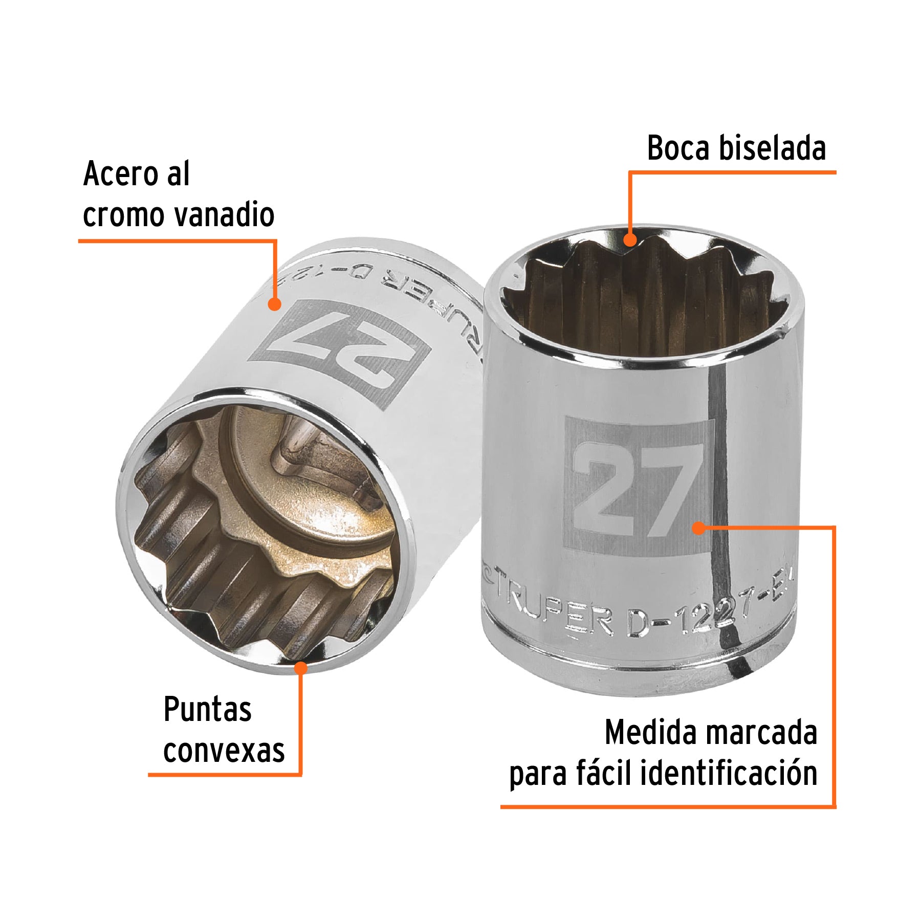 Dado de 12 puntas, cuadro 1/2" de 27mm