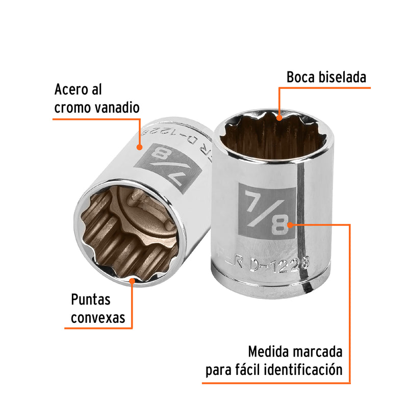 Dado de 12 puntas, cuadro 1/2" de 7/8"