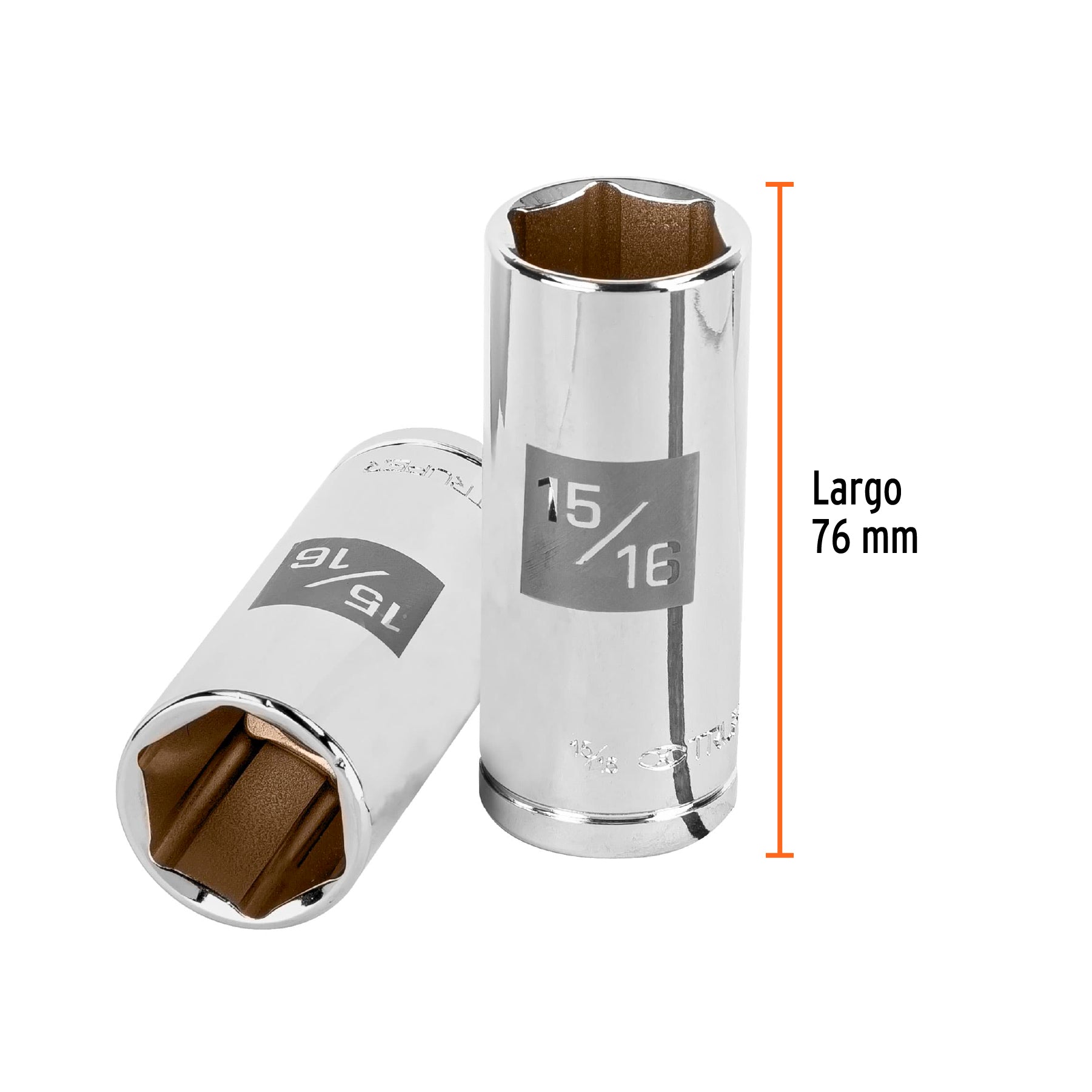 Dado de 6 puntas, largo, cuadro 1/2" de 15/16"