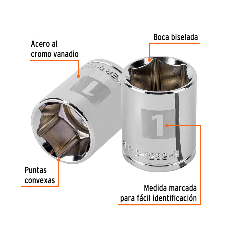 Dado de 6 puntas, cuadro 1/2" de 1"