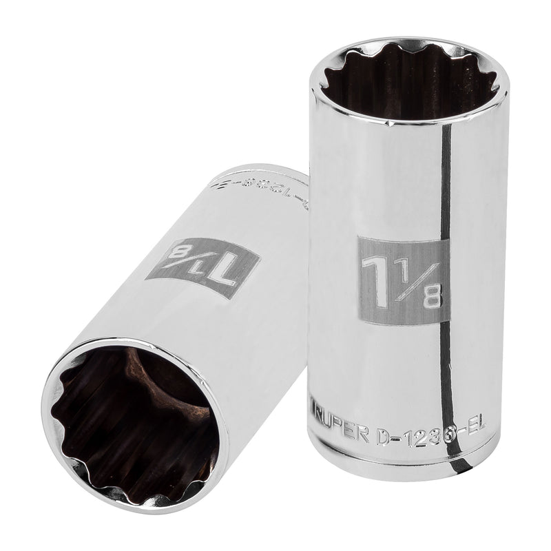 Dado de 12 puntas, largo, cuadro 1/2" de 1-1/8"