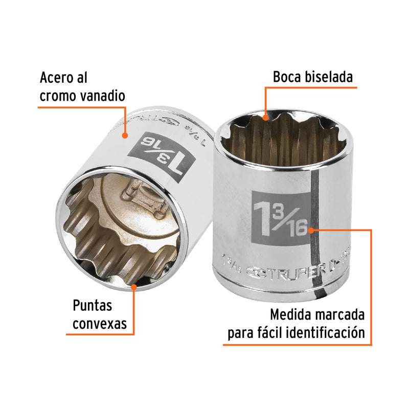 Dado de 12 puntas, cuadro 1/2" de 1-3/16"