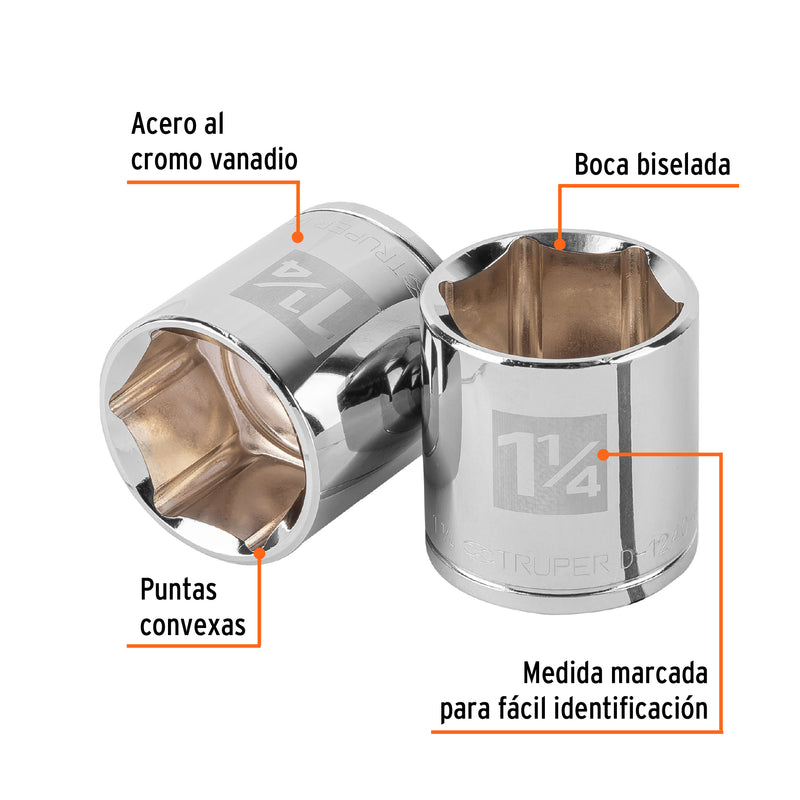 Dado de 6 puntas, cuadro 1/2" de 1-1/4"