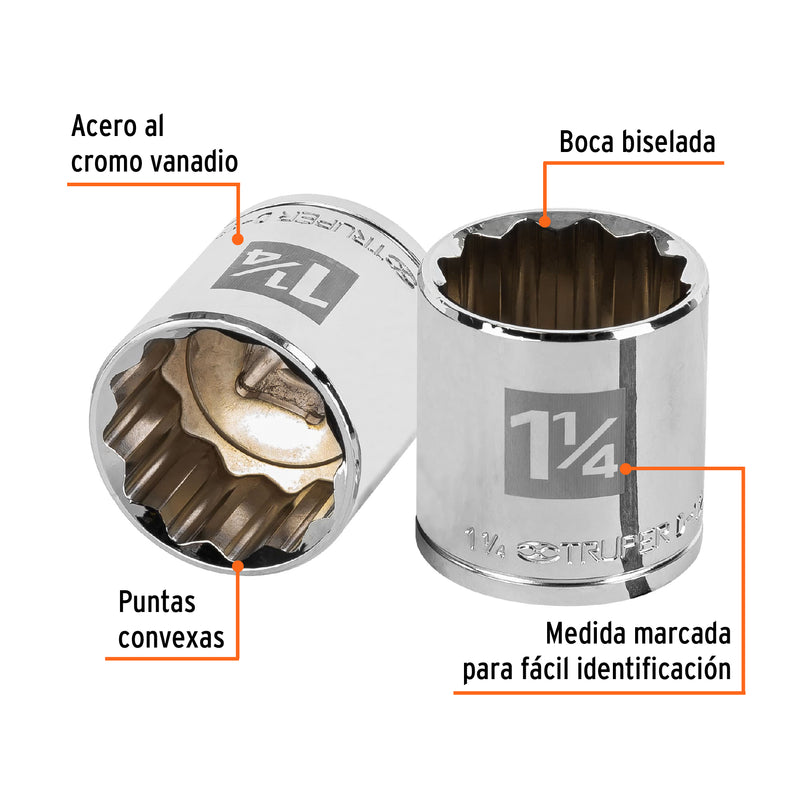 Dado de 12 puntas, cuadro 1/2" de 1-1/4"