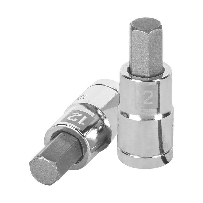 Dados de punta hexagonal, cuadro 1/2" de 12mm.