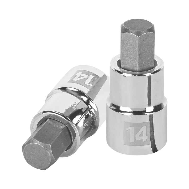 Dados de punta hexagonal, cuadro 1/2" de 14mm.