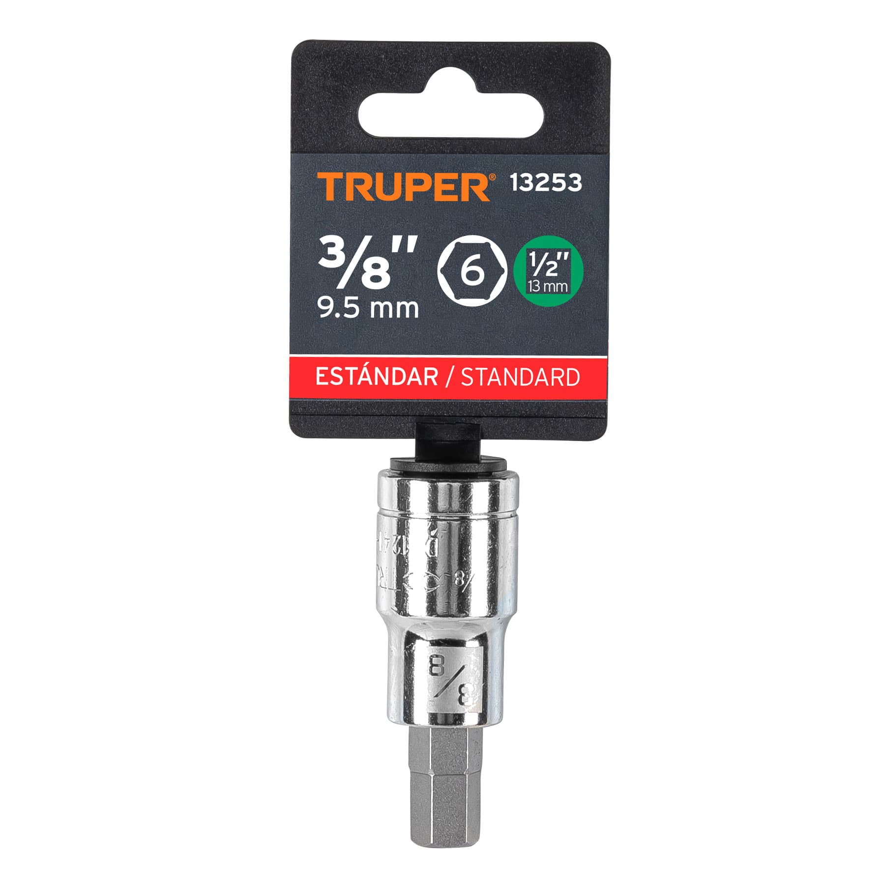 Dados de punta hexagonal, cuadro 1/2" de 3/8"