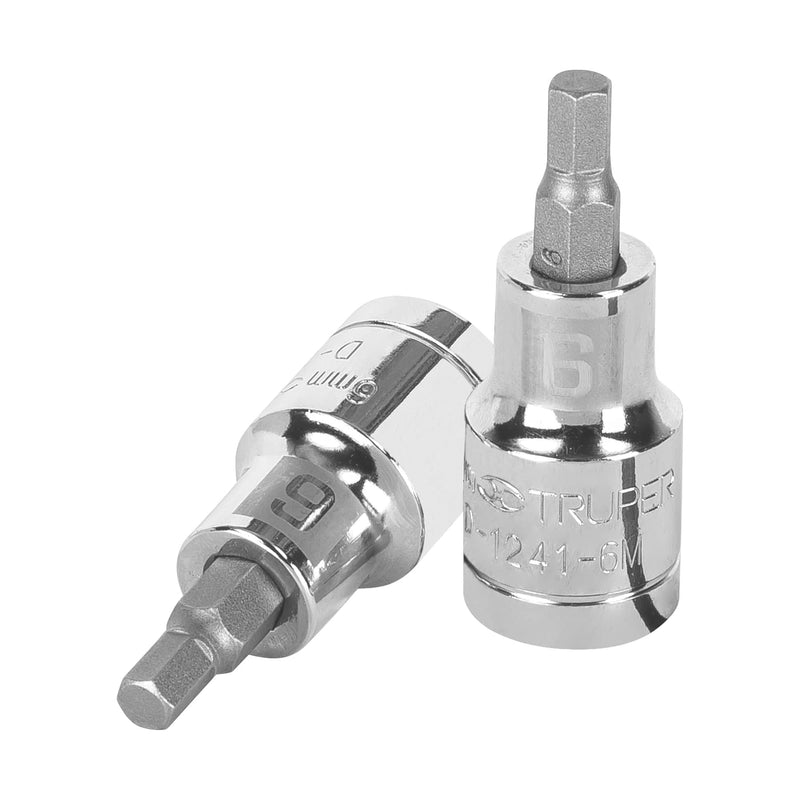 Dados de punta hexagonal, cuadro 1/2" de 6mm.