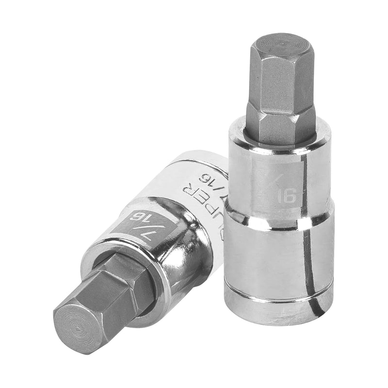 Dados de punta hexagonal, cuadro 1/2" de 7/16"