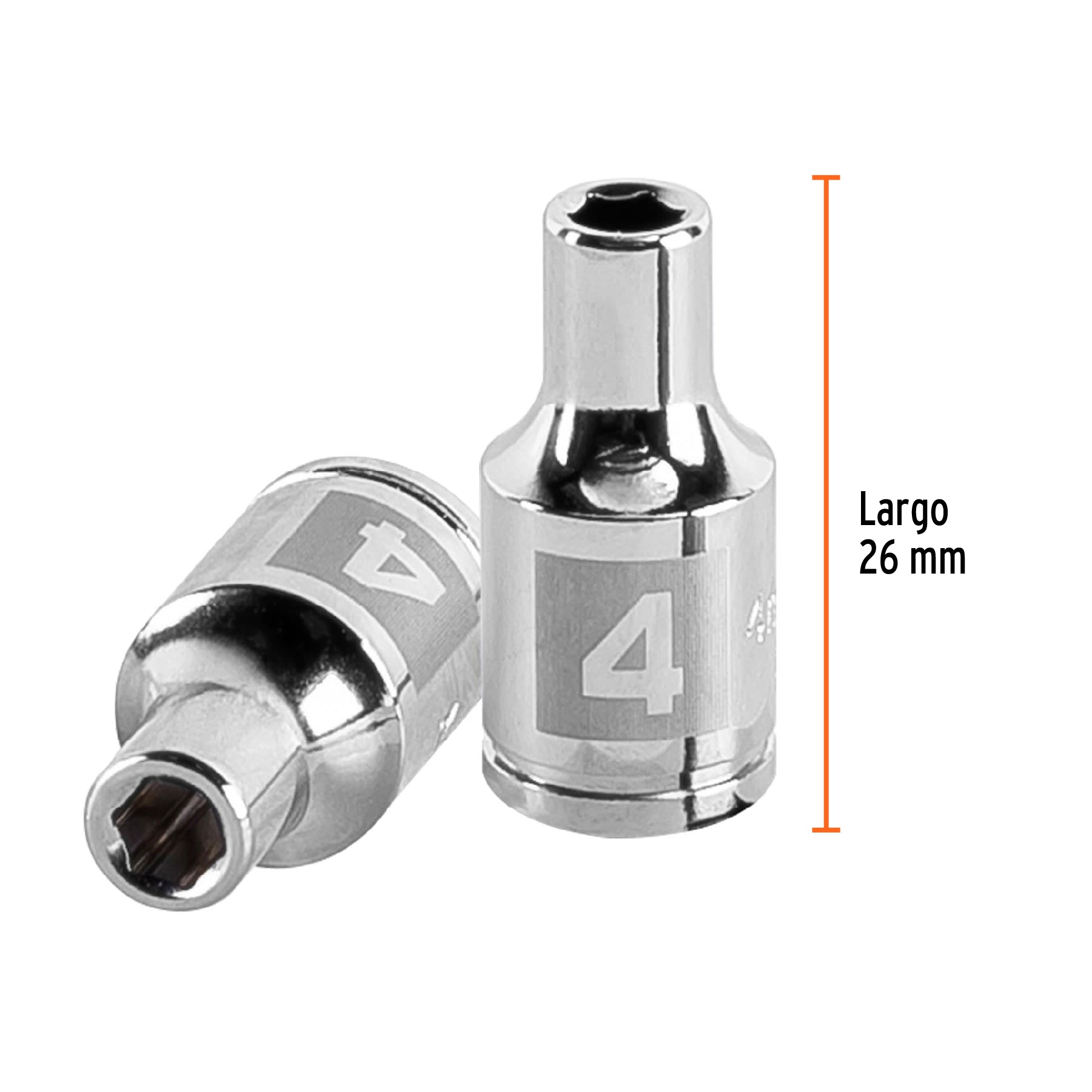 Dado de 6 puntas, cuadro 1/4" de 4mm