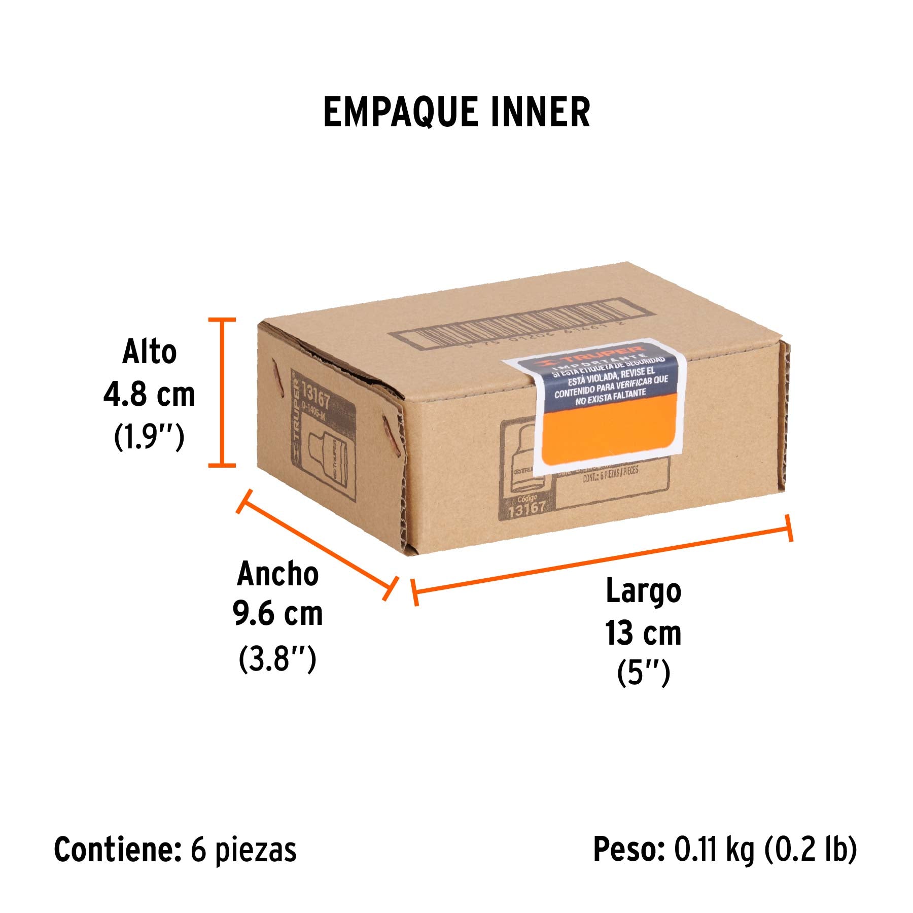 Dado de 6 puntas, cuadro 1/4" de 5mm