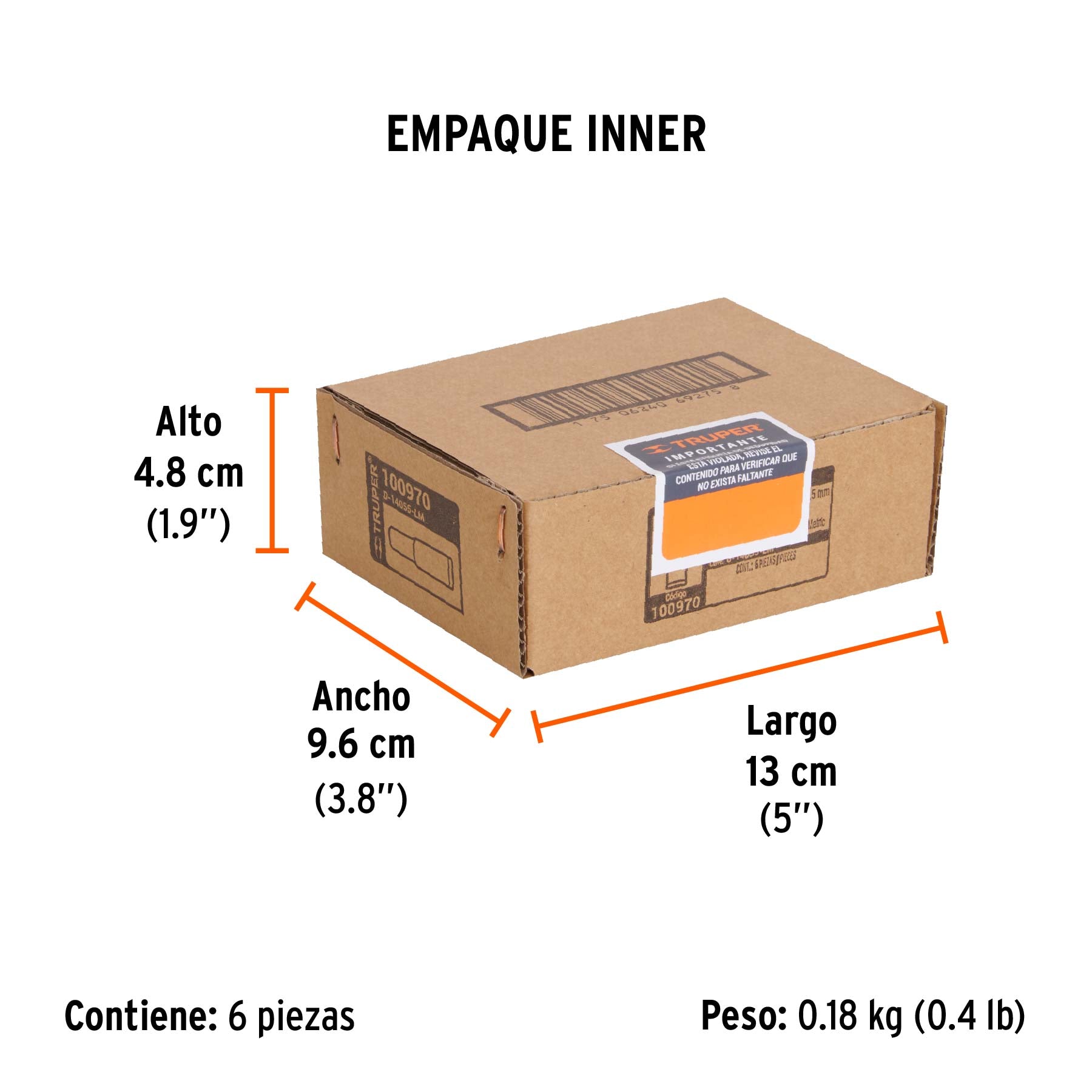 Dado largo de 5.5 mm, 6 puntas, cuadro 1/4', Truper