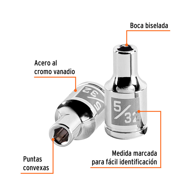 Dado de 6 puntas, cuadro 1/4" de 5/32"