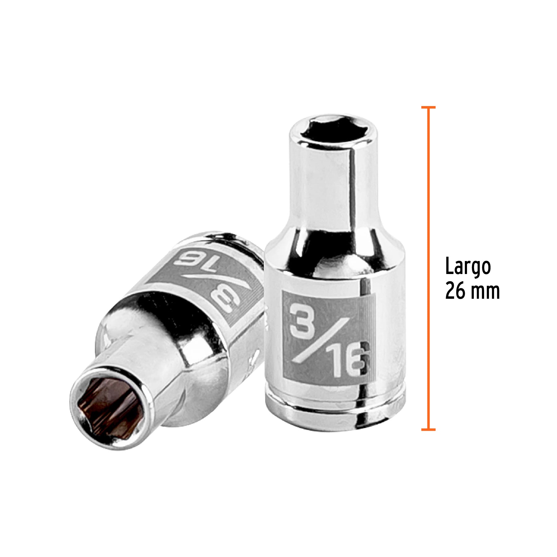 Dado de 6 puntas, cuadro 1/4" de 3/16"