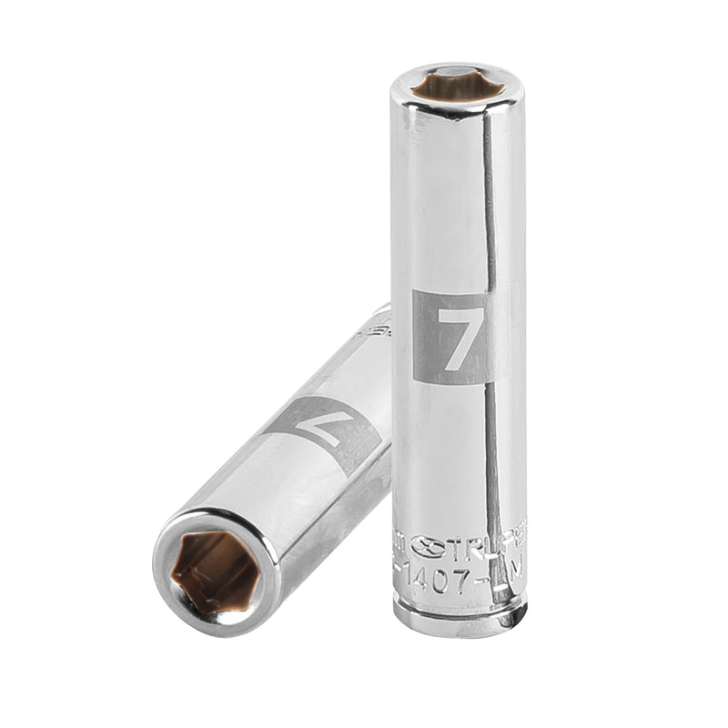 Dado de 6 puntas, largo, cuadro 1/4" de 7mm