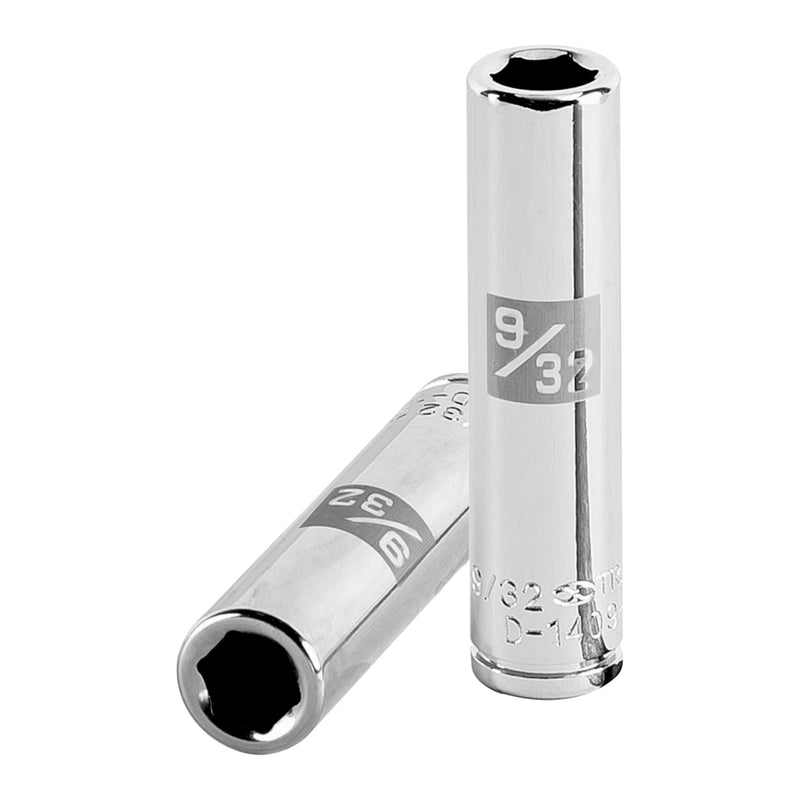 Dado de 6 puntas, largo, cuadro 1/4" de 9/32"