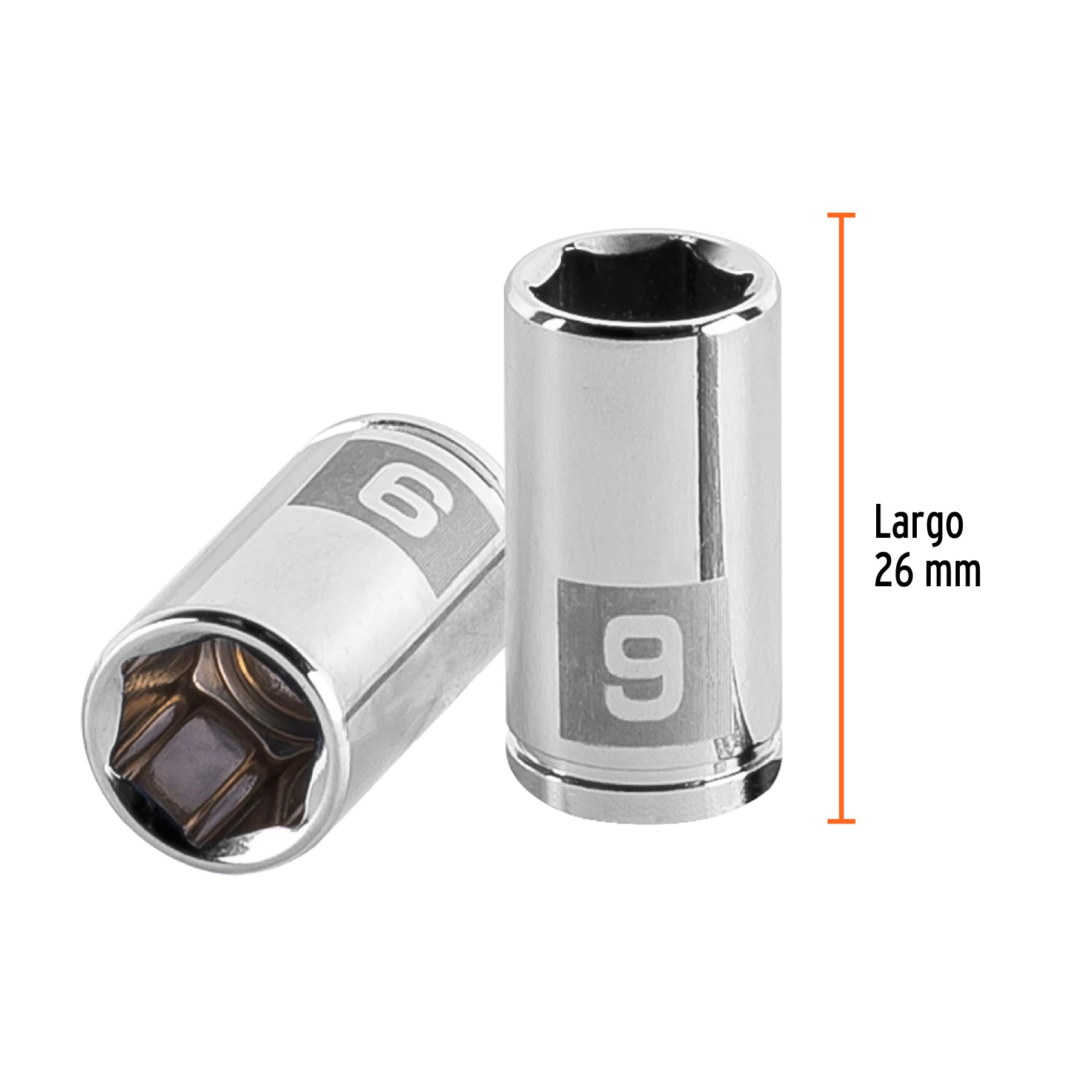 Dado de 6 puntas, cuadro 1/4" de 9mm