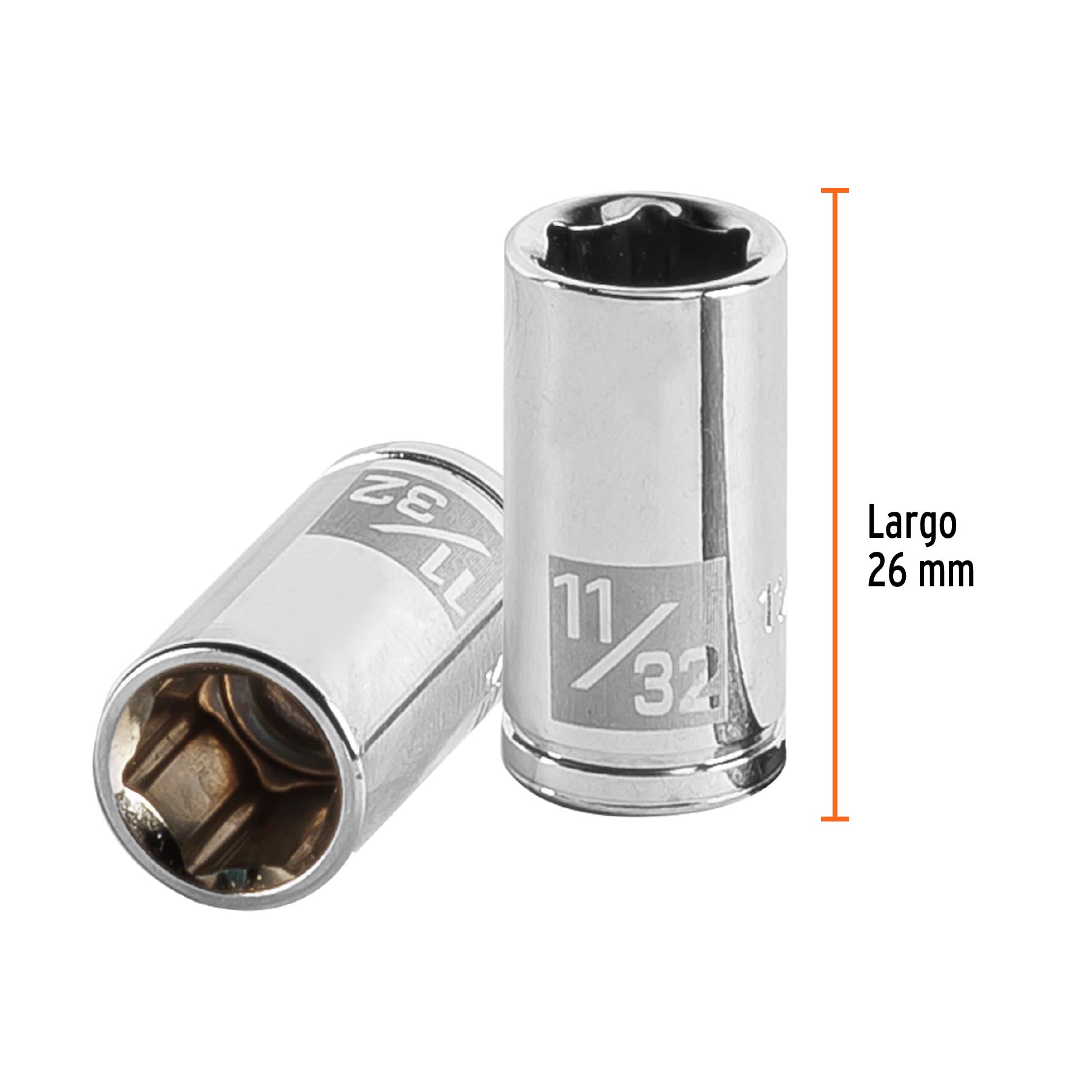 Dado de 6 puntas, cuadro 1/4" de 11/32"
