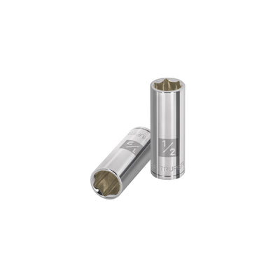 Dado de 6 puntas, largo, cuadro 1/4" de 1/2"