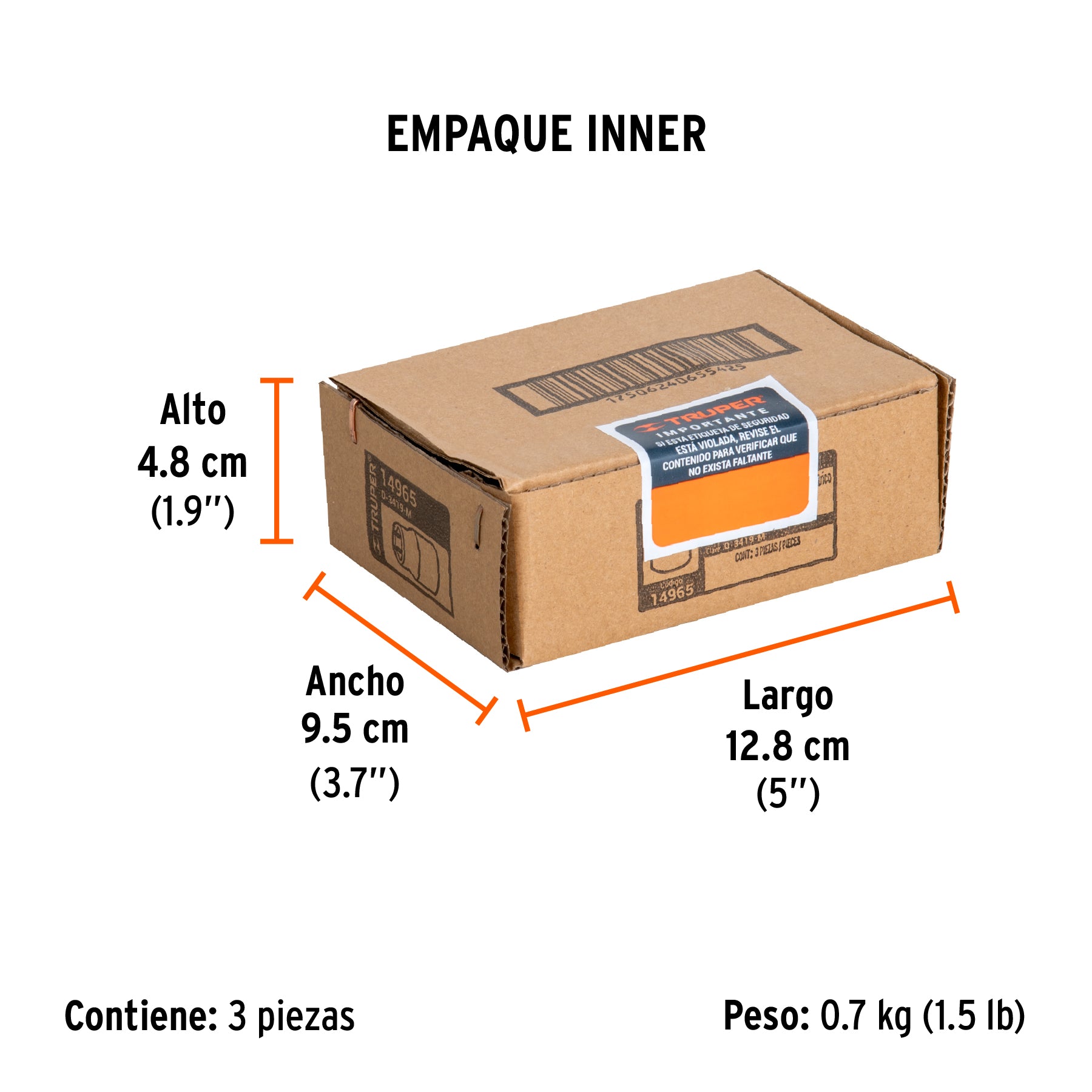 Dado de 6 puntas, cuadro 3/4" de 19mm