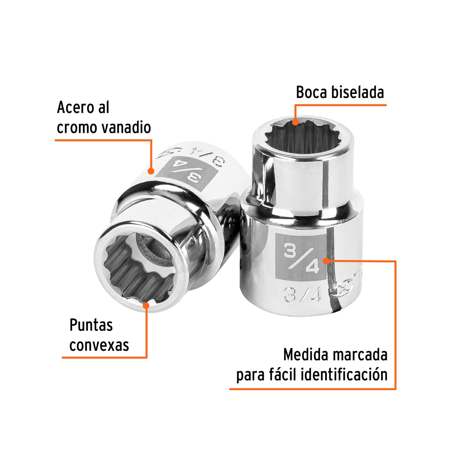 Dado de 12 puntas, cuadro 3/4" de 3/4"