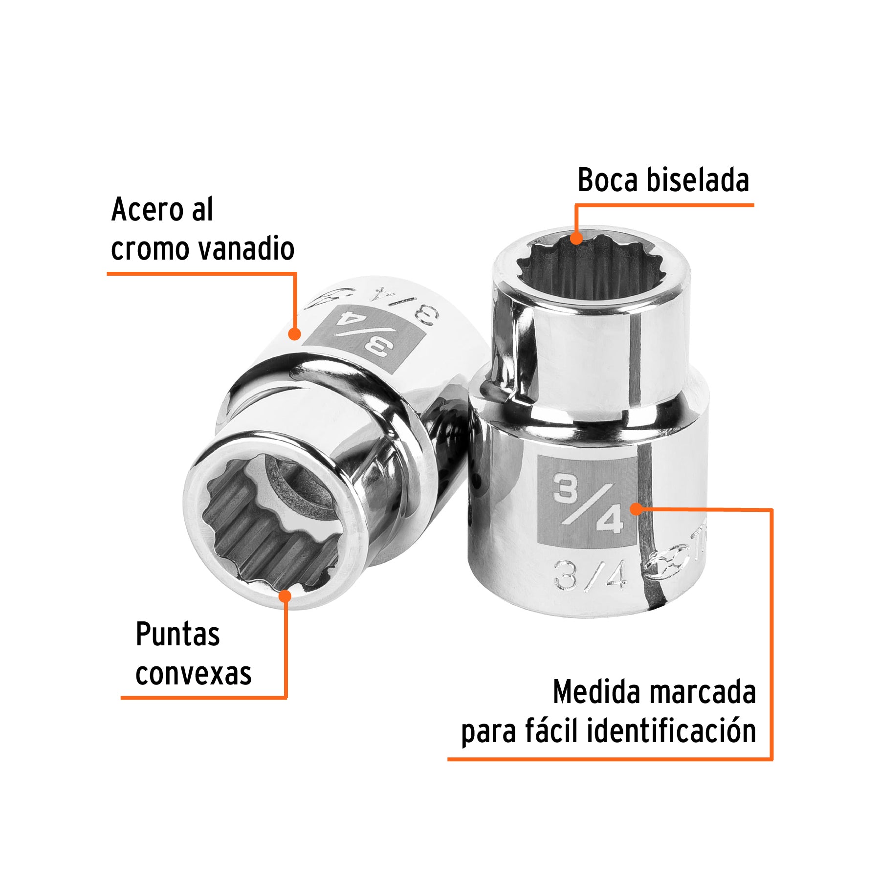 Dado de 12 puntas, cuadro 3/4" de 3/4"