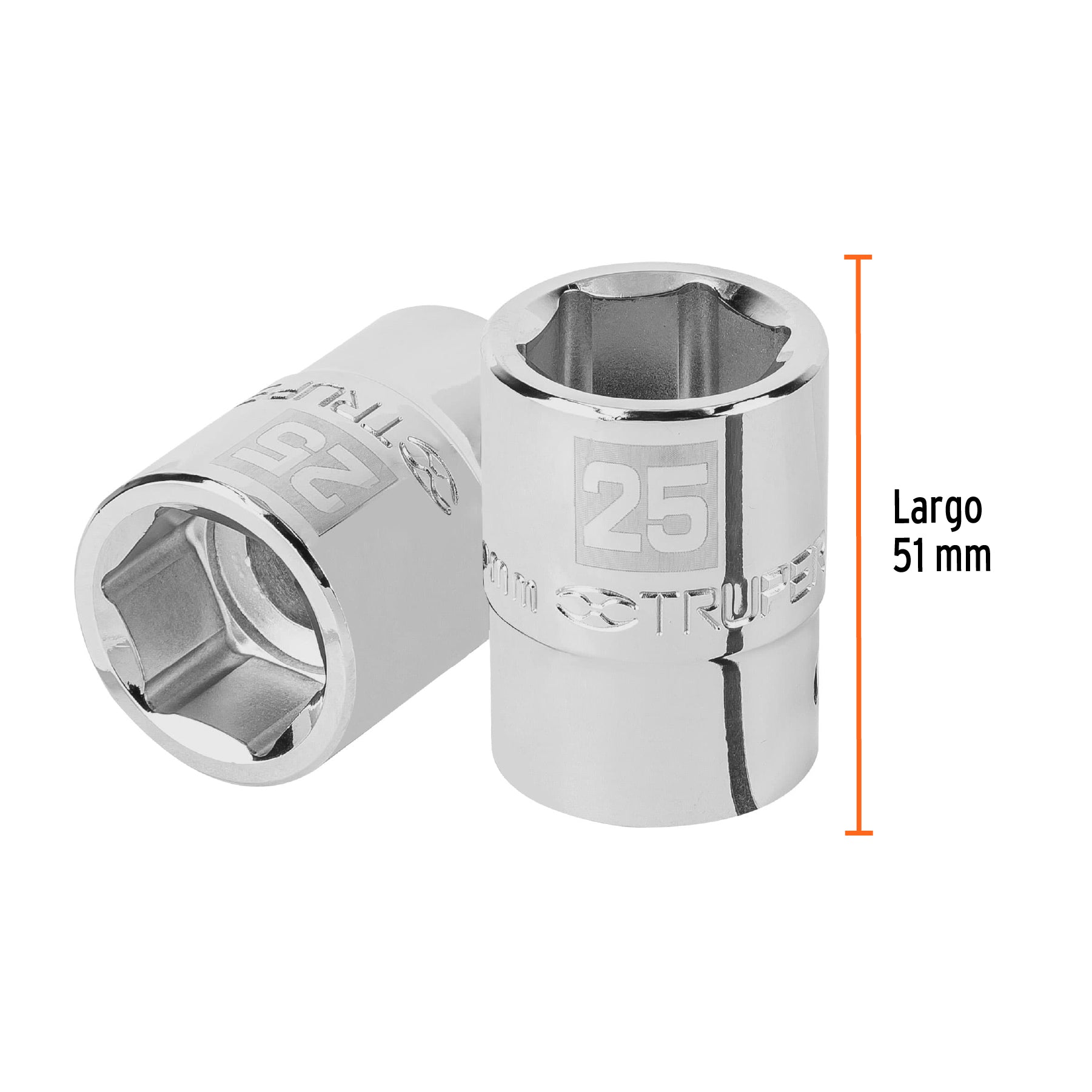 Dado de 6 puntas, cuadro 3/4" de 25mm