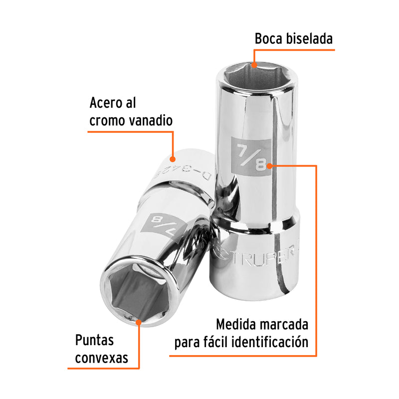 Dado de 6 puntas, largo, cuadro 3/4" de 7/8"