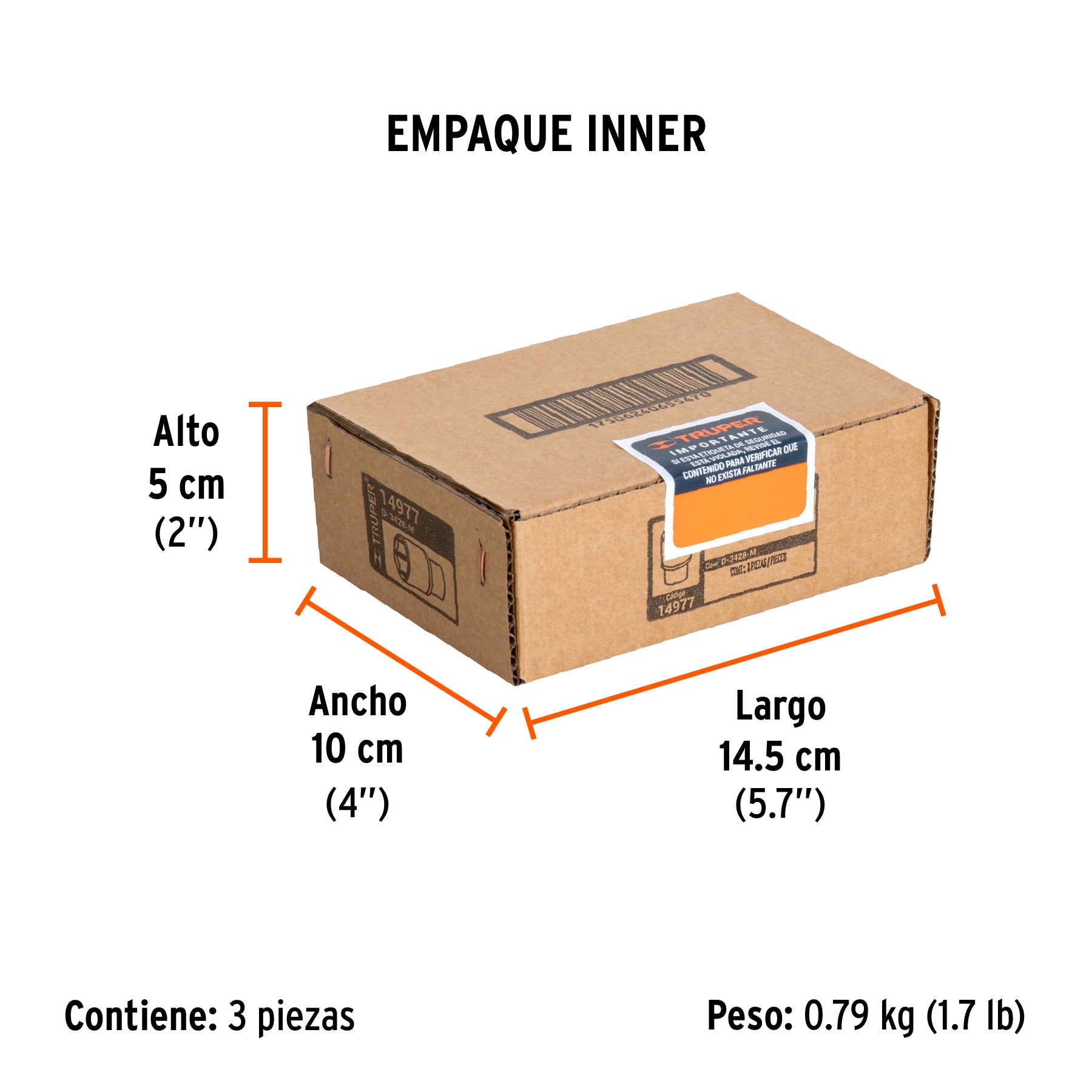 Dado de 6 puntas, cuadro 3/4" de 28mm